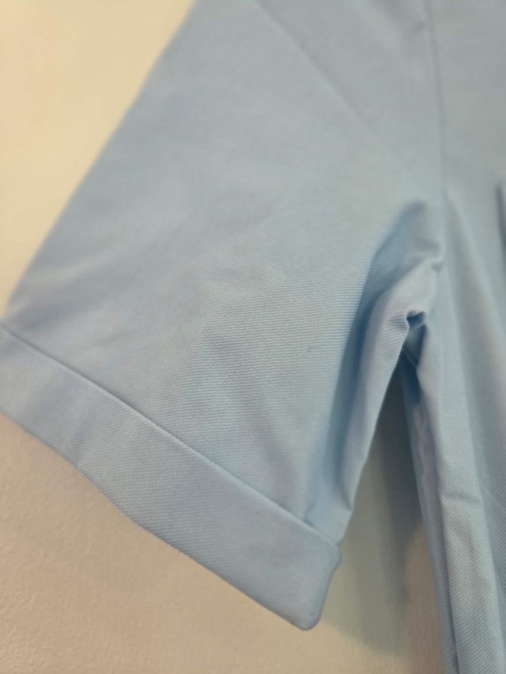 Utility suit romper/jumper blue short sleeve minimalist contemporary stretch - Picture 5 of 12